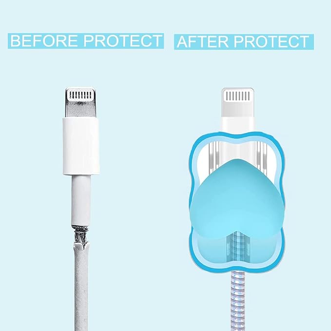 ZOSTLAND 5 in 1 DIY 18W 20W Heart Shape Protector Data Cable USB Charger Line Earphone Wire Saver Organizer Compatible with iPhone 11 12 13 14 15 Pro Max