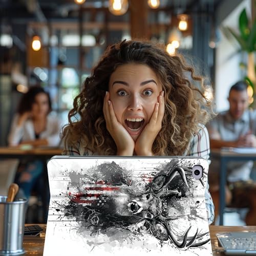 for Microsoft Surface Pro 7 Plus,Surface Pro 7/6/5/4 12.3" Tablet Case,Auto Wake/Sleep,Adjustable Stand Protective Cover - Deer Flag Art