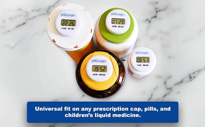 Pet Medicine Timer-Pill Bottle Organizer-Medication Tracker-Reminder- Shows How Long Since Last Dose-Attach to Original Prescription Bottle Cap