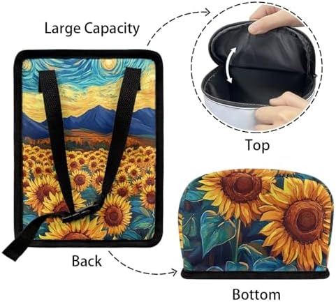 Sunflowers Pattern Car Trash Can with Lid Car Trash Bag Bin Hanging Waterproof Garbage Cans Leak Proof Vehicle Trash Can Multipurpose Storage Container for Back Seat Road