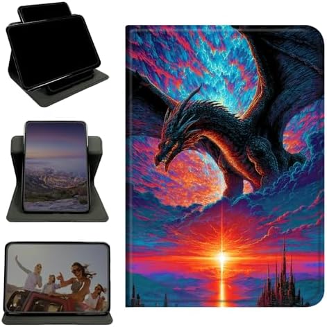Case for Samsung Tab A11+ Plus 2026/Galaxy A9 Plus 11" 2024, 360 Degree Rotating Stand with Multi-Angle Vertical & Horizontal Viewing Shockproof Shell for Women Men, Sunset Dragon