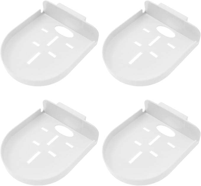 4PCS Camera Mount Wall Mounted No Drill Home Storage Rack Universal Surveillance Tray for Windows Smooth Surfaces White