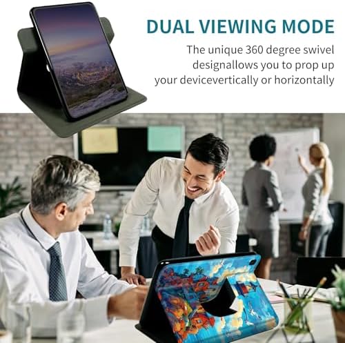 Case for Samsung Galaxy Tab S6 10.5" 2019 SM-T860/T865/T867, 360 Degree Rotating Stand with Multi-Angle Vertical & Horizontal Viewing Shockproof Shell for Women Men, Blue Sky Castle