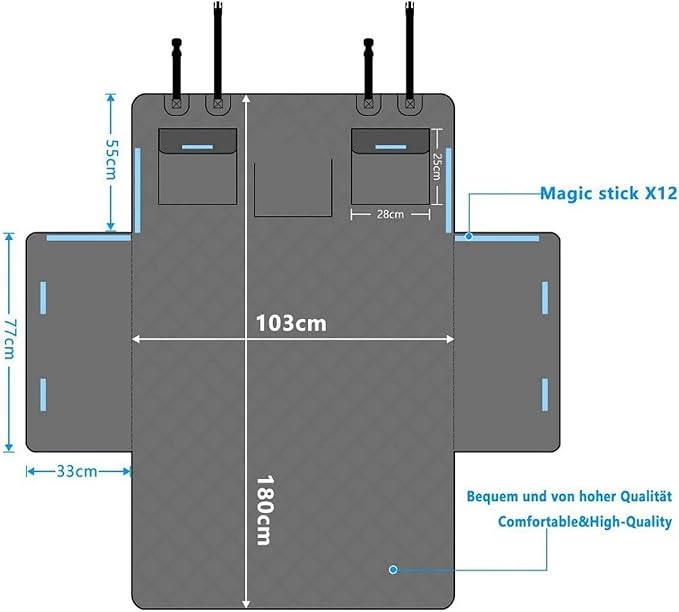 Pet Travel Mat for Ford Expedition V, Dog Cargo Liner | Full Coverage Trunk Cover | Rear Cargo Protection | Waterproof | Storage Pockets | Side Flaps | Foldable Storage | Road Trip