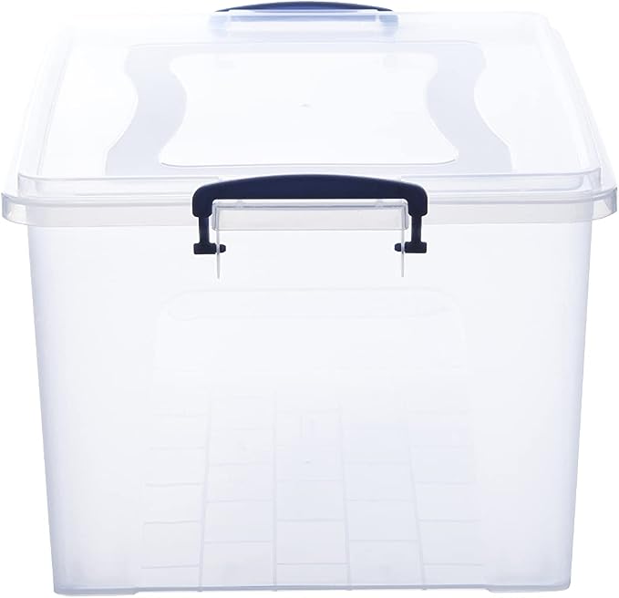 Superio 36 Quart Clear Plastic Storage Boxes with Lids, Stackable Organizer Containers, BPA-Free Storage Bins for Home, Office, School & Dorm, 6 Pack