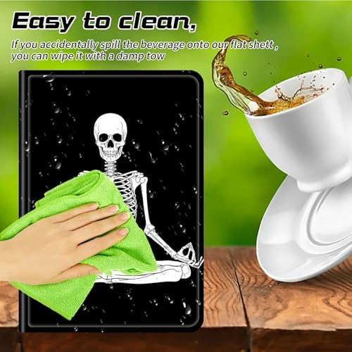 Universal Tablet Case for T-Mobile Revvl Tab 2 10.1" 2025/Revvl Tab 5G 10.36" 2023, 360 Degree Rotating Kickstand Protective Stand PU Leather Shell Cover for 9"-10.5", Sitting Skull