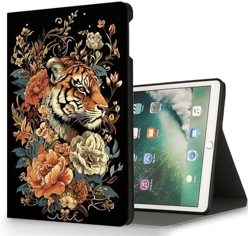 for Microsoft Surface Pro 8-13" 2021 Tablet Case,Auto Wake/Sleep,Adjustable Stand Protective Cover - Tiger Floral