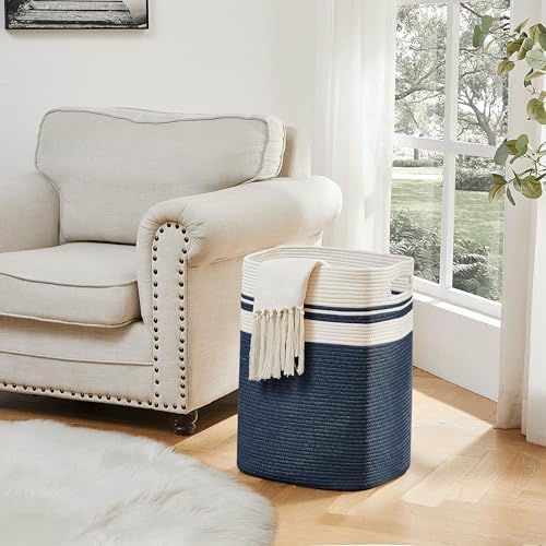 OIAHOMY Laundry Hamper Collapsible Laundry Basket Clothes Organizer Blue