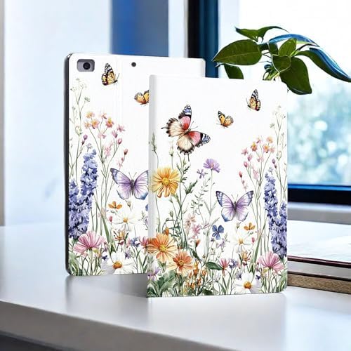 for Microsoft Surface Pro X/Pro X Plus-13 2019/2020/2021/2024 Tablet Case,Auto Wake/Sleep,Adjustable Stand Protective Cover - Watercolor Butterfly Flower