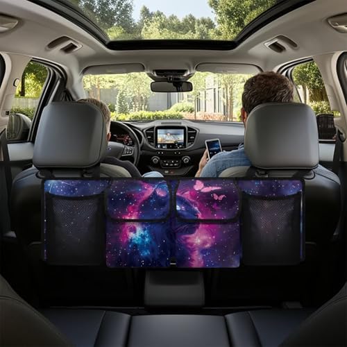 Cat and Butterfly Hanging Car Trunk Organizer Car Back Seat Storage Bag Auto Cargo Bag Collapsible Auto Interior Accessories for Sedans SUV Jeep Trucks MPV Van