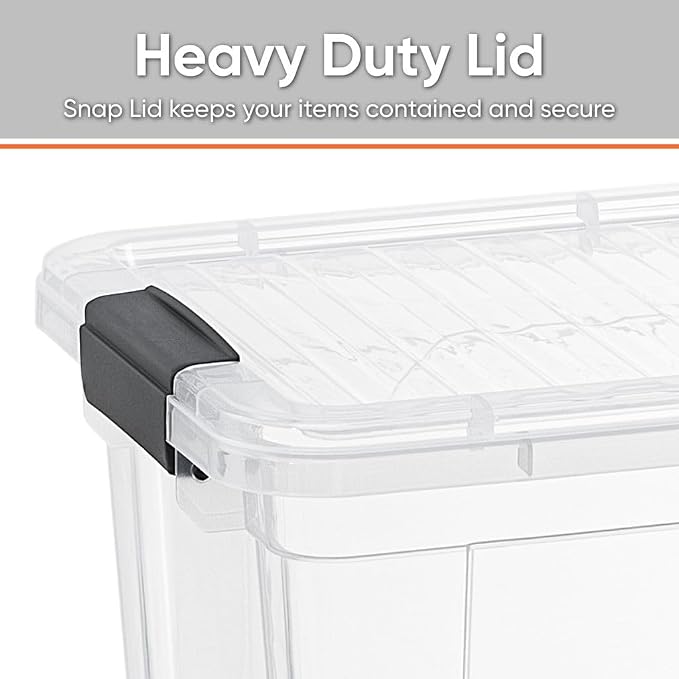 Superio 8.7 Quart Clear Plastic Storage Boxes with Lids, Stackable Organizer Containers, BPA-Free Storage Bins for Home, Office, School & Dorm, 8 Pack