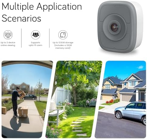 5MP 3K Window Camera, Included 32GB SD Card, Full Color Night Vision, AI Human & Vehicle Detection, 2.4GHz & 5GHz Dual Band WiFi6, No Drill Magnetic Mount, 24/7 Recording