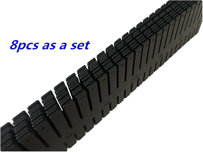 8pcs DIY Plastic Drawer Organizer Adjustable Drawer Dividers for Home Tidy Closet, Socks, Underwear, Office School Supplies, Kitchen Utensil Tools (Black)