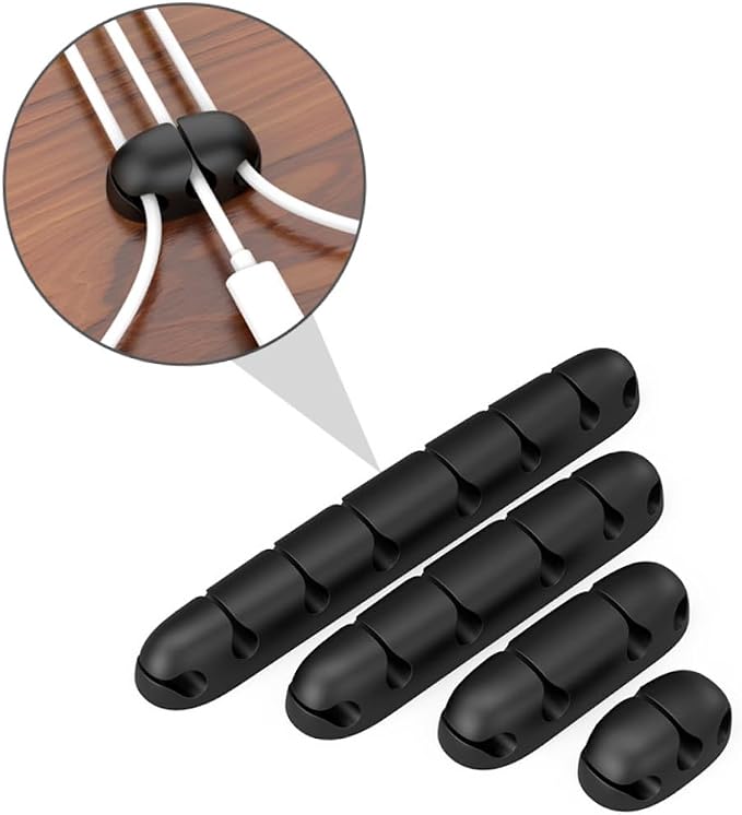 4pcs Multipurpose Cable Holder Clips Silicone Cord Organizer for Desk Home Office Easy to Install Durable Pet Cable Management