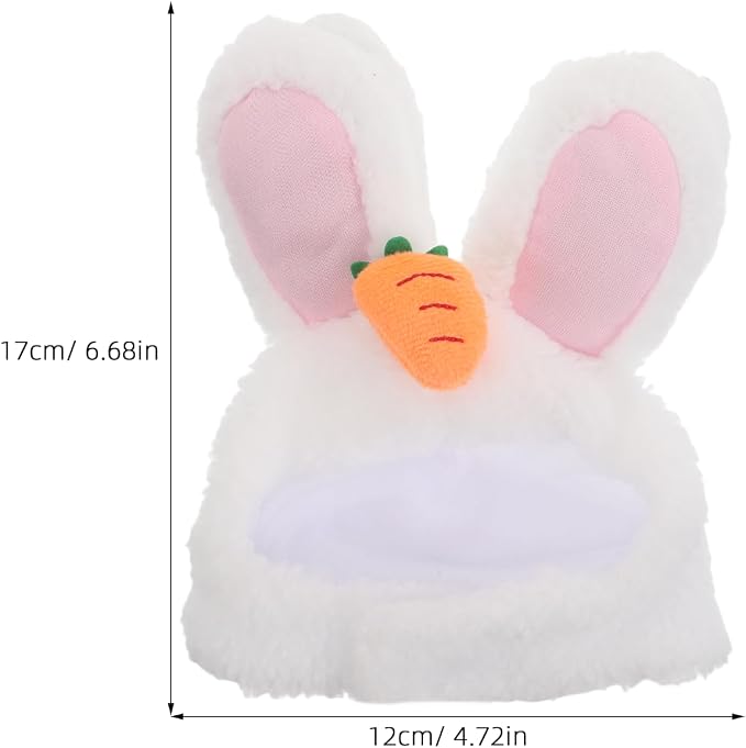 Pet Headband Cute Bunny Ears for Puppy and Cat White Polyester | Breathable Lightweight Wear, Easy, Cosplay Halloween Accessory for Small Pets, Adorable Party Dress-up
