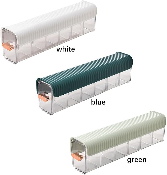 Sock Organizer Gold Plated Handle Transparent Design Adjustable Compartment Space Saving Wall Hang Underwear Cabinet Storage Box(Dark Green)