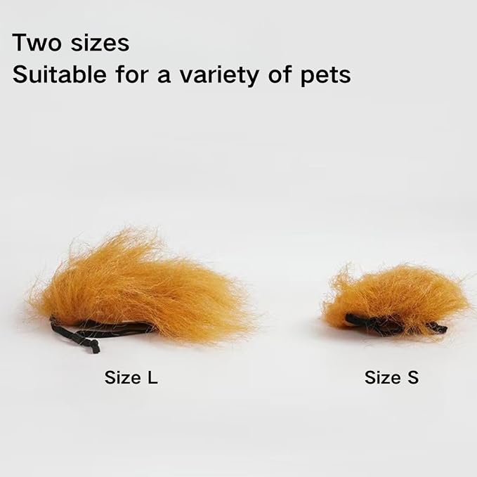 Funny Yellow Pet Wig Headband, Adjustable Elastic Long Pile Costume Accessory, Party Photo Prop for Cat Dog Rabbit (L)