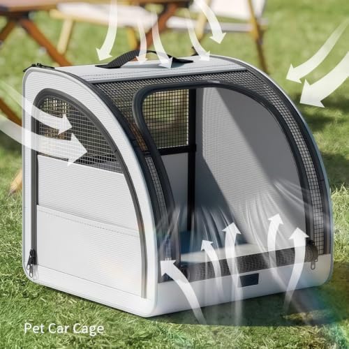 Collapsible Dog Crate Compatible with Subaru Crosstrek 2018-2023 | Pet Crate with Mesh Windows Portable Dog Car Seat Outdoor Dog Kennel, Car Pet Carrier, Car Travel Accessories