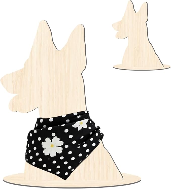 Pet Clothing Display Stand 11.8 x 9.1 x 0.2 Inch Dog Mannequin for Clothing Scarf Bandana Wood Dog Silhouette Display Stand for Pet Store Shops Window Show Photography Prop Home Decoration