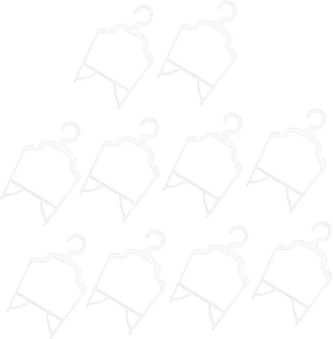 Ciieeo 10pcs Pet Clothing Holders Compact Dog Clothes Hangers Lightweight PP Material Sturdy Apparel Organizers for Pets