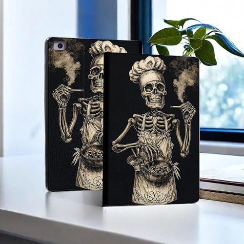 for Microsoft Surface Pro 7 Plus,Surface Pro 7/6/5/4 12.3" Tablet Case,Auto Wake/Sleep,Adjustable Stand Protective Cover - Skeleton Chef