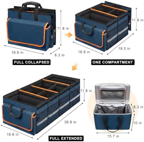 GDNasist Car Trunk Organizer and Storage for Car, SUV & Sedan, Extra Large