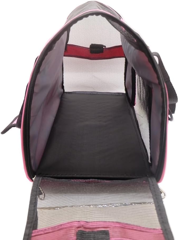 ZaneSun Cat Carrier,Soft-Sided Pet Travel Carrier for Cats,Dogs Puppy Comfort Portable Foldable Pet Bag Airline Approved (LightPink)
