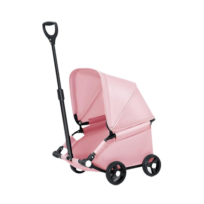 Foldable Dog Stroller Pet Stroller Sun Protection Travel Carrier Cat Seat for Small Medium Dogs Cats Walking Playing, Pink