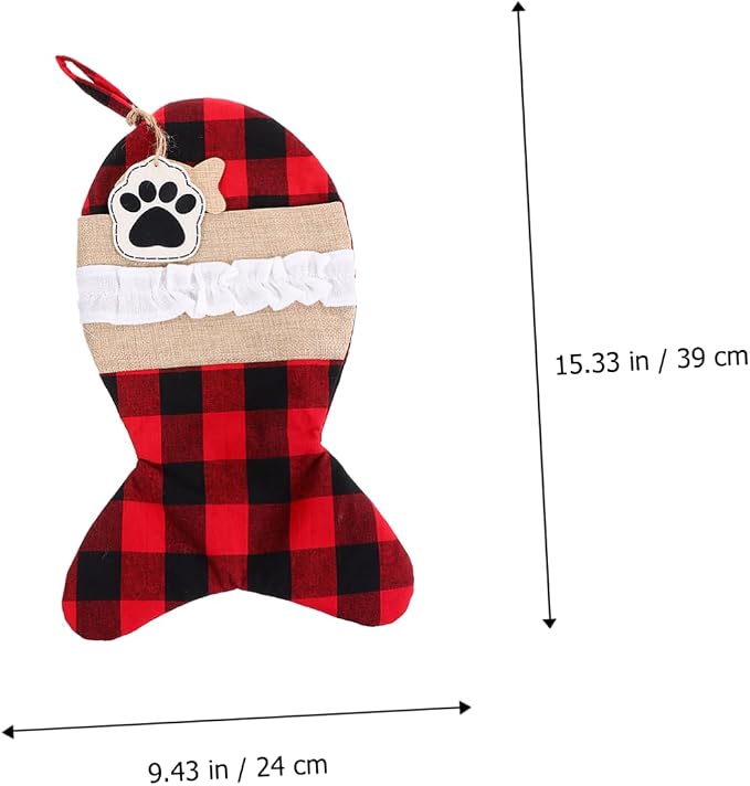 VICASKY 1Pc Christmas Pet Stocking Bag Charming Holiday Pouch for Pets Storage for Christmas and Decorations for Parties and Festive Occasions