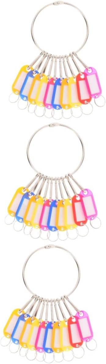 DOITOOL 3sets Multi-Functional Luggage Bag Label Tags Reusable Key Identification Tags for Pets Boys and Girls Items and Travel Rings for Organizing Keys and Bags