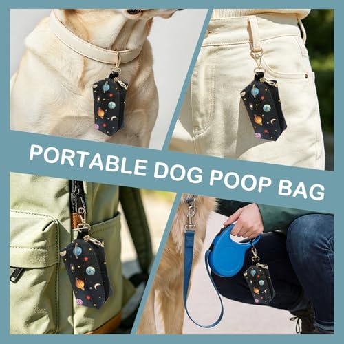 Dog Poop Bag Holder for Leashes With Zippered - Planet