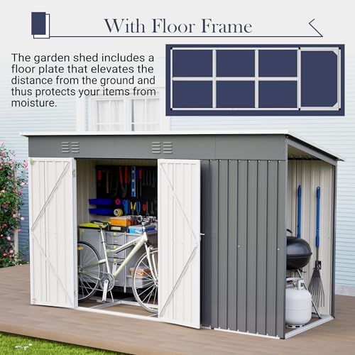 Outdoor Metal Storage Sheds Garden Cabinets 10x4 Lockable