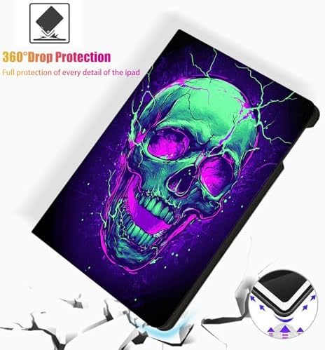 for Microsoft Surface Pro 7 Plus,Surface Pro 7/6/5/4 12.3" Tablet Case,Auto Wake/Sleep,Adjustable Stand Protective Cover - Skull