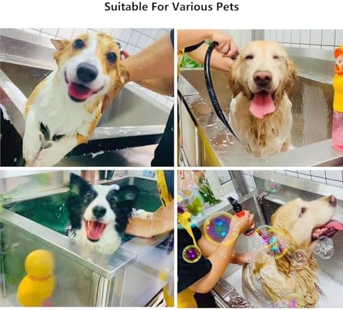 Dog Grooming Tub, Professional Stainless Steel Pet Bathing Station with Faucet - Heavy Duty Dog Washing Sink for Dogs and Cats, Ideal Grooming Bathtub for Home,Silver-48x,47in/120cm