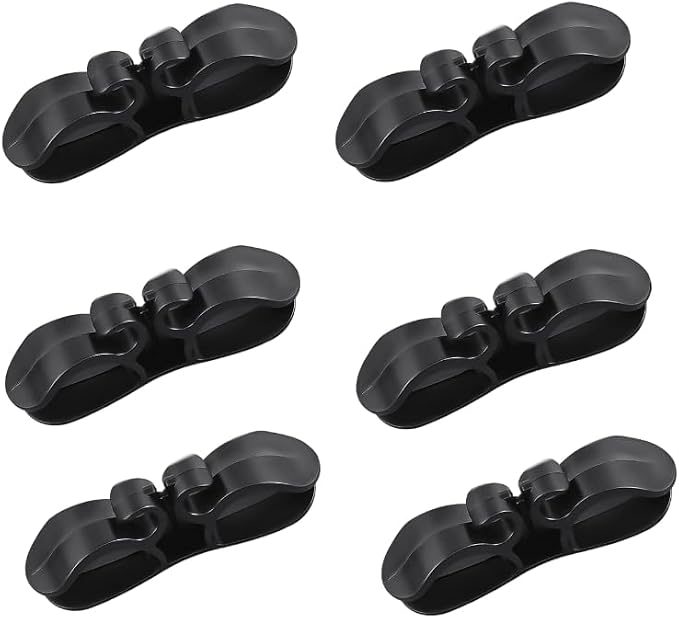 Cord Organizer for Appliances 6 Pack Durable Rubber Cord Wrapper for Kitchen & Office 3M Adhesive Stable Design Easy Storage Home Appliance Cord Hider (Black)