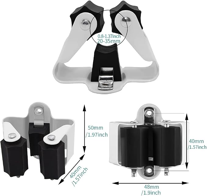 3-H Broom Holder Wall Mount 30 Pack, Heavy Duty Stainless Steel Mop and Broom Organizer Clips, Strong Grip Wall Mount Holders for Garage, Garden, Laundry Room & Utility Closet, Matte Black