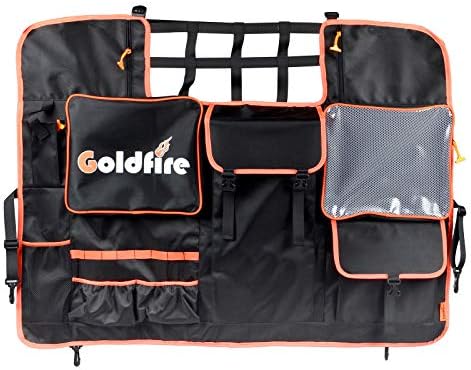 Goldfire Rear Seat Tool Organizers Cargo Net for Wrangler Storage Bag Trunk Cargo Holder Backseat Soft-Shell Carrier Car Pet Dog Barrier Divider Fits for Jeep JK JL 2007-2026 (Black,4 Doors Models)