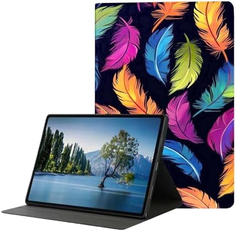 for Samsung Galaxy Tab E 9.6" Tablet Case 2015(SM-T560/T561/T565/T567),Premium Leather Folio Stand Auto Wake/Sleep,Multiple Viewing Stand,Colored Feather