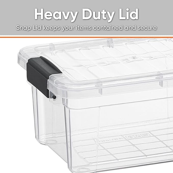 Superio 3.4 Quart Clear Plastic Storage Boxes with Lids, Stackable Organizer Containers, BPA-Free Storage Bins for Home, Office, School & Dorm, 36 Pack