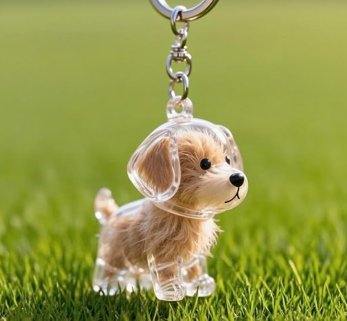 Dog Hair Collector Keychain Charm Memorial Storage Box, Transparent Bottle for Pet Hairs Keychain, Pets Fur Keepsake Keyring for Collecting Hair, Portable Pet Memory Capsule(10)