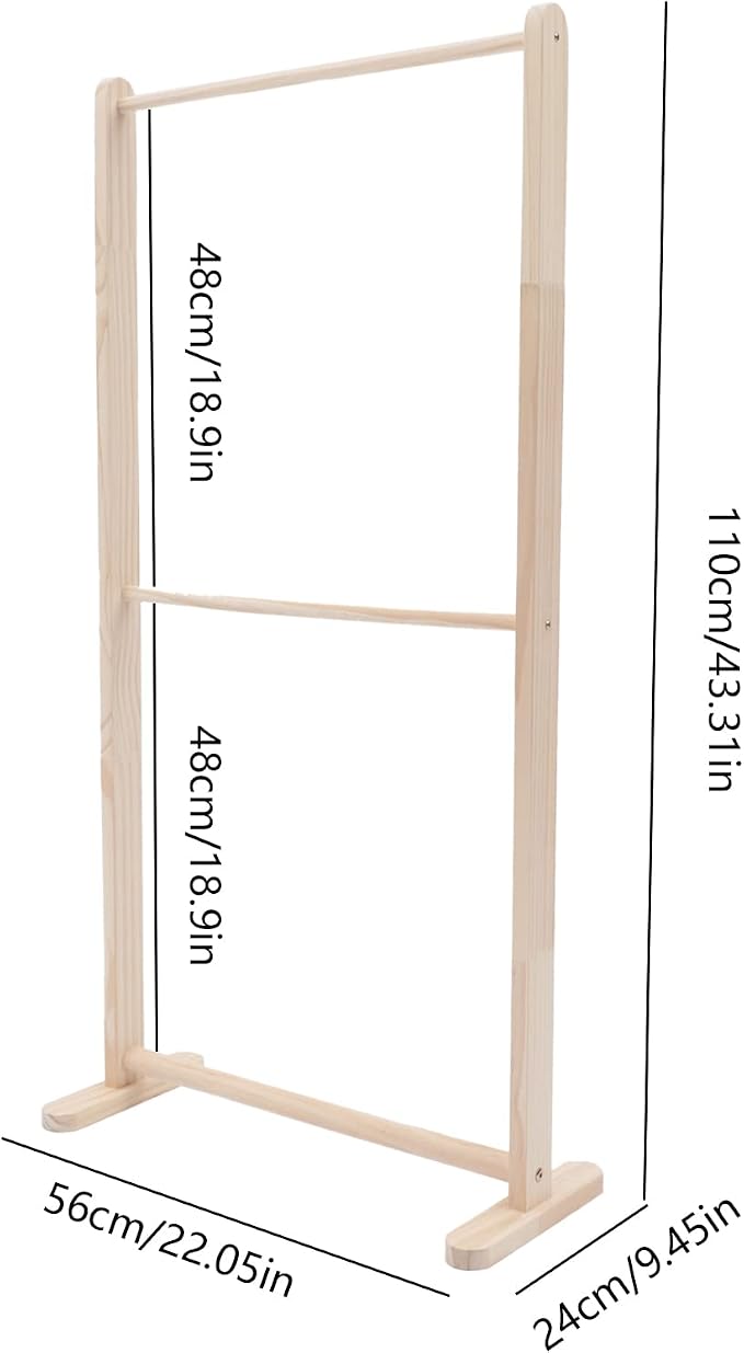 2 Tier Children Pets' Clothes Rack, Kids Clothing Rack, Small Clothes Rack Kids Dress Up Storage, Wooden Garment Display Hanging Rack, Pet Cloth Organizer