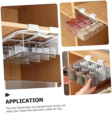 MAGICLULU Underwear and Socks Drawer Organizer with Transparent Compartments Pet Material Storage Box for Closet and Bedroom Capacity Divider for Bras Panties and Clothes Storage