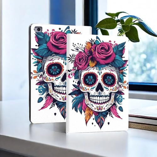 for Microsoft Surface Pro 8-13" 2021 Tablet Case,Auto Wake/Sleep,Adjustable Stand Protective Cover - Sugar Skull Rose
