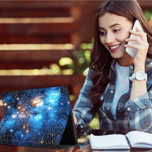 Case for Samsung Galaxy Tab A8 10.5" 2022 Model (SM-X200/X205/X207) | Slim Leather Smart Cover with Multi-Angle Anti-Slip Stand [Auto Wake/Sleep] Shell for Women Men - Blue Galaxy