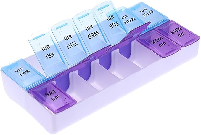 UXCONGOID Large Pill Organizer 2 Times a Day, Weekly Pill Organizer Daily Pill Box 7 Day Medicine Organizer Box, AM PM Pill Case Container Holder Pill Dispenser Travel Medication Organizer