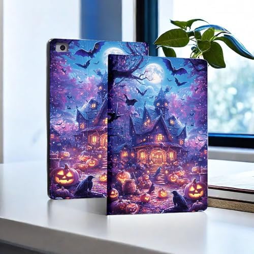 for Microsoft Surface Pro X/Pro X Plus-13 2019/2020/2021/2024 Tablet Case,Auto Wake/Sleep,Adjustable Stand Protective Cover - Halloween Pumpkin House