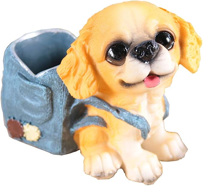 Puppy Dog Pencil Holder Pet Pen Cup Desk Organizer Golden Retriever