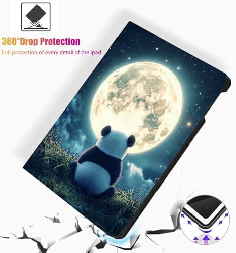 for Microsoft Surface Pro 11/10/9-13" 2024/2022 Tablet Case,Auto Wake/Sleep,Adjustable Stand Protective Cover - Panda Moon