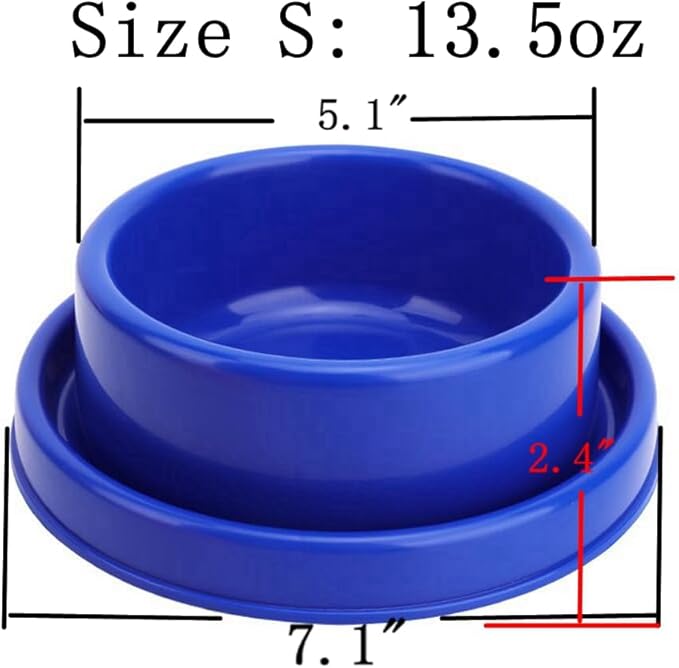 Ants Away Dog Bowl Cat Puppy Food Bowls Round No Spill Eating Feeder for Small Animals Blue S