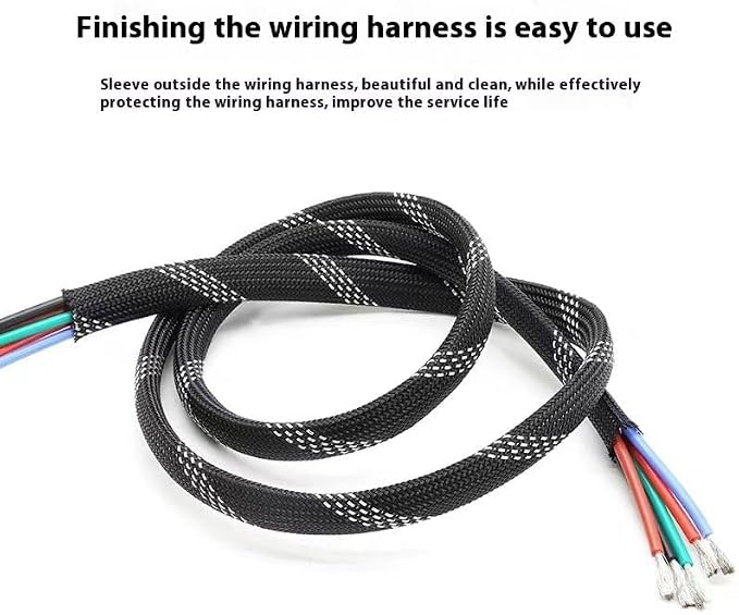 33ft PET Expandable Braid Cable Sleeving 10mm Cable Management Sleeve